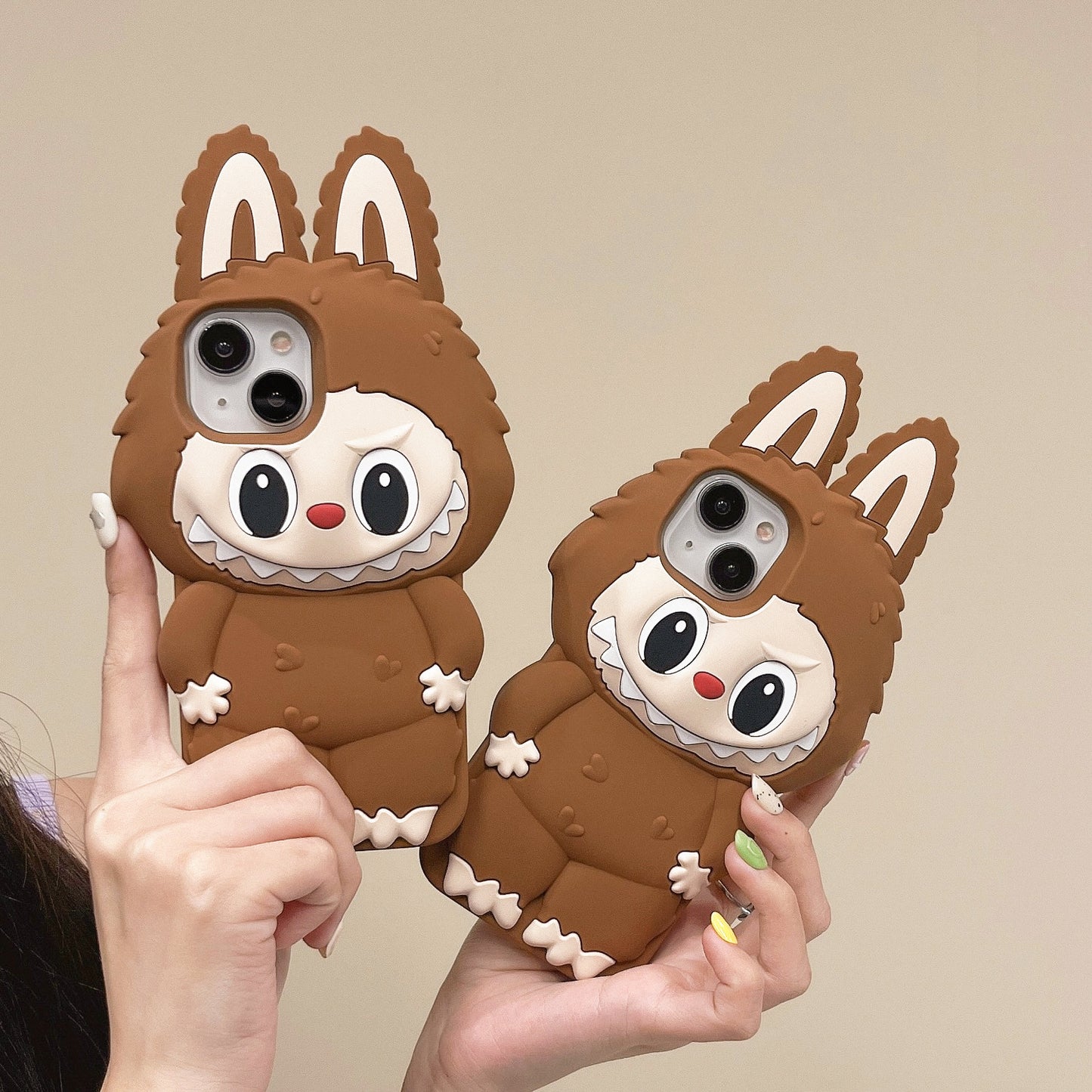 Brown Labubu Silicone Phone Case Customer Photo