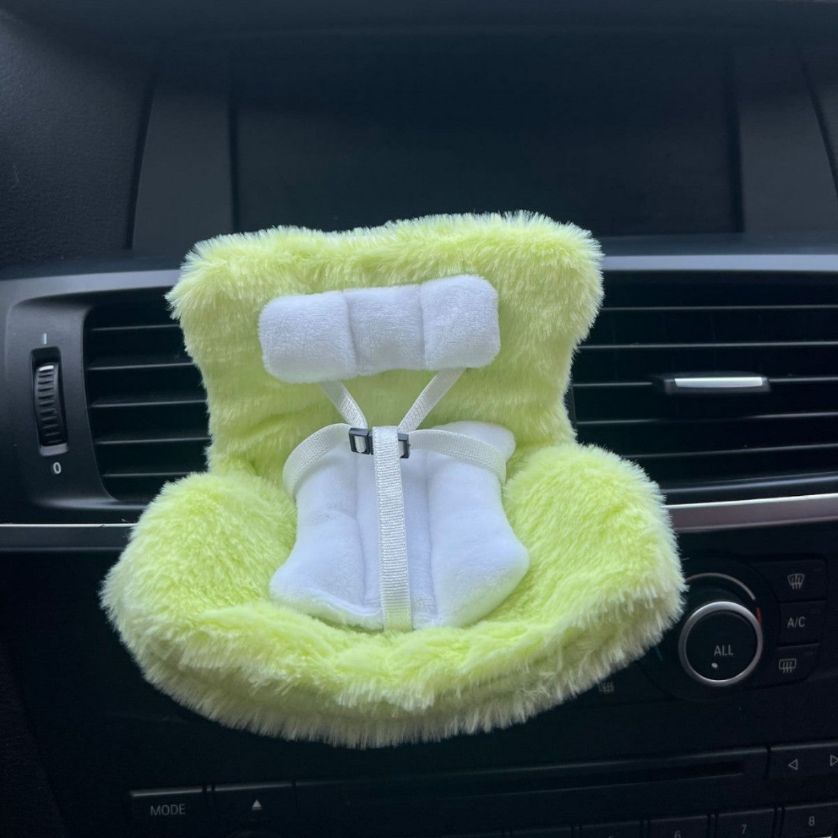 Light Green Labubu Mini Fur Car Seat Air Vent Mounted Fur Seat