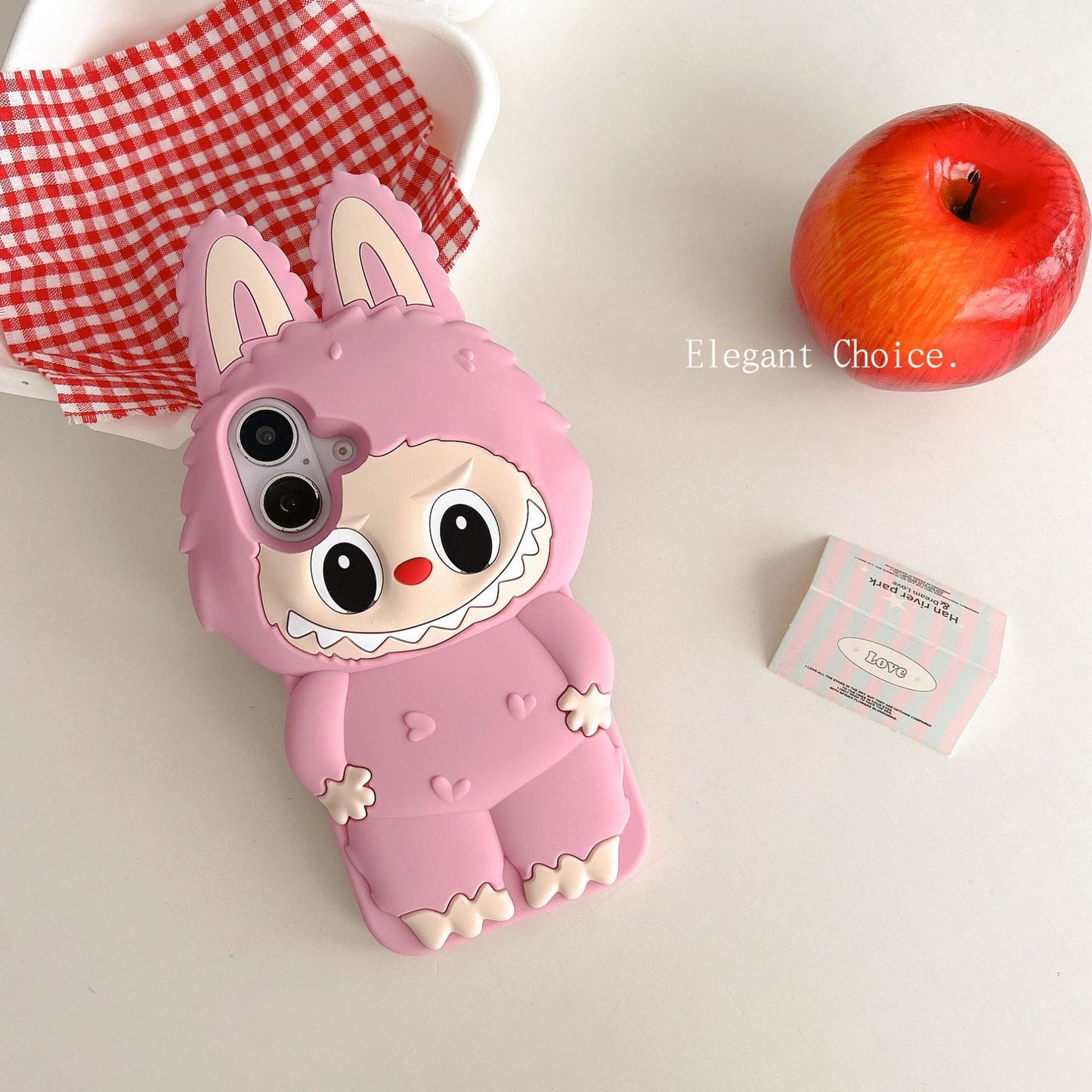 Pink Labubu Silicon Phone Case