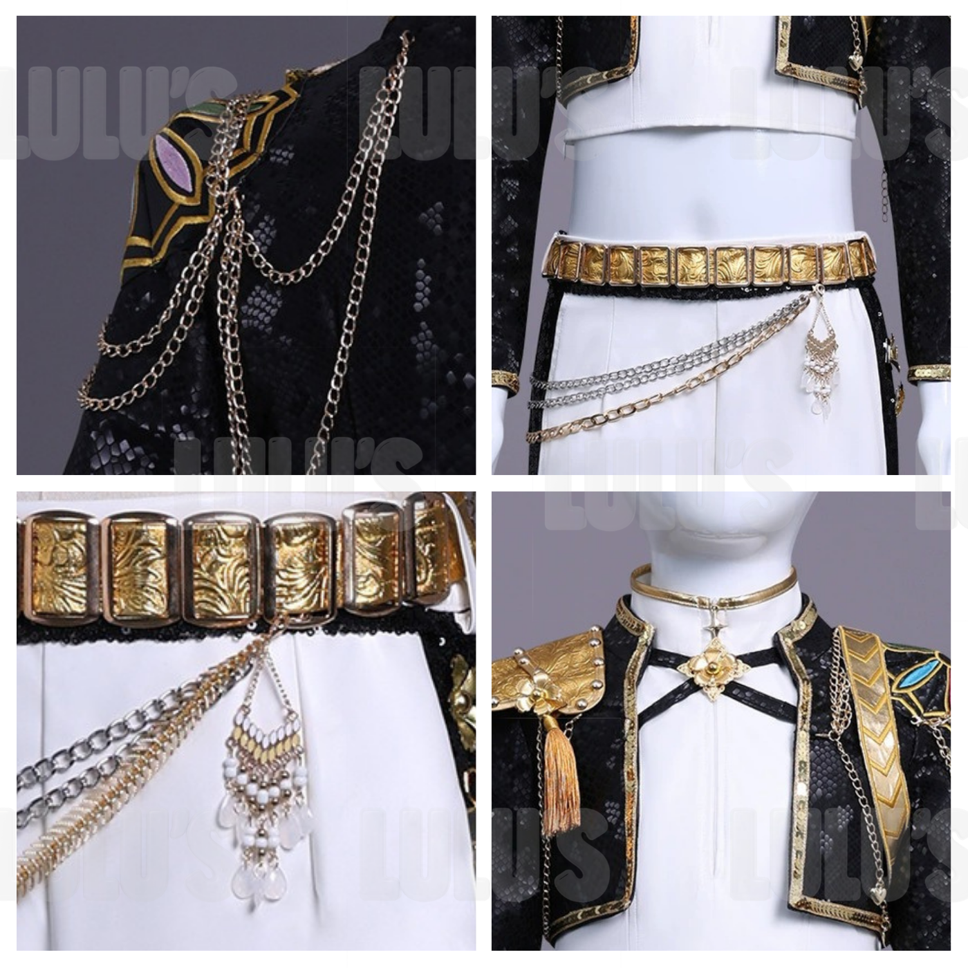Kids K-Pop Demon Hunters - Rumi's Black & Gold Costume - Lulu's Costume Store