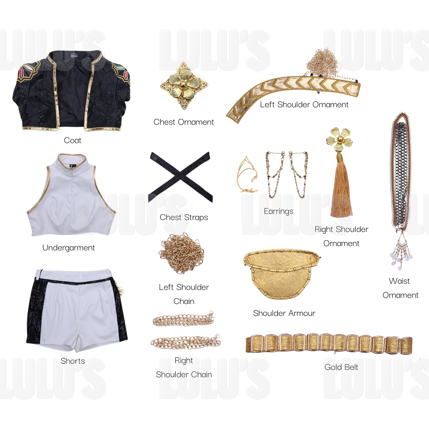 Kids K-Pop Demon Hunters - Rumi's Black & Gold Costume - Lulu's Costume Store