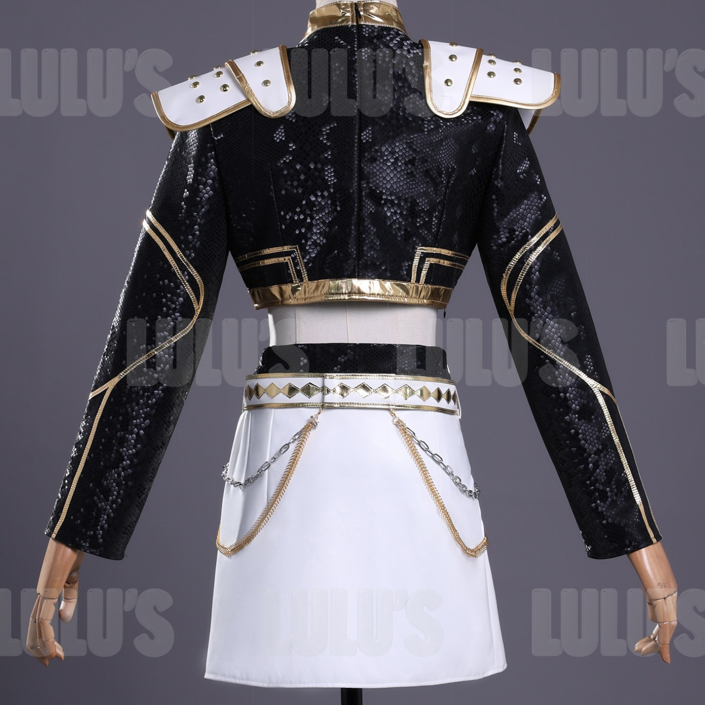 Kids K-Pop Demon Hunters - Zoey's Black & Gold Costume - Lulu's Costume Store