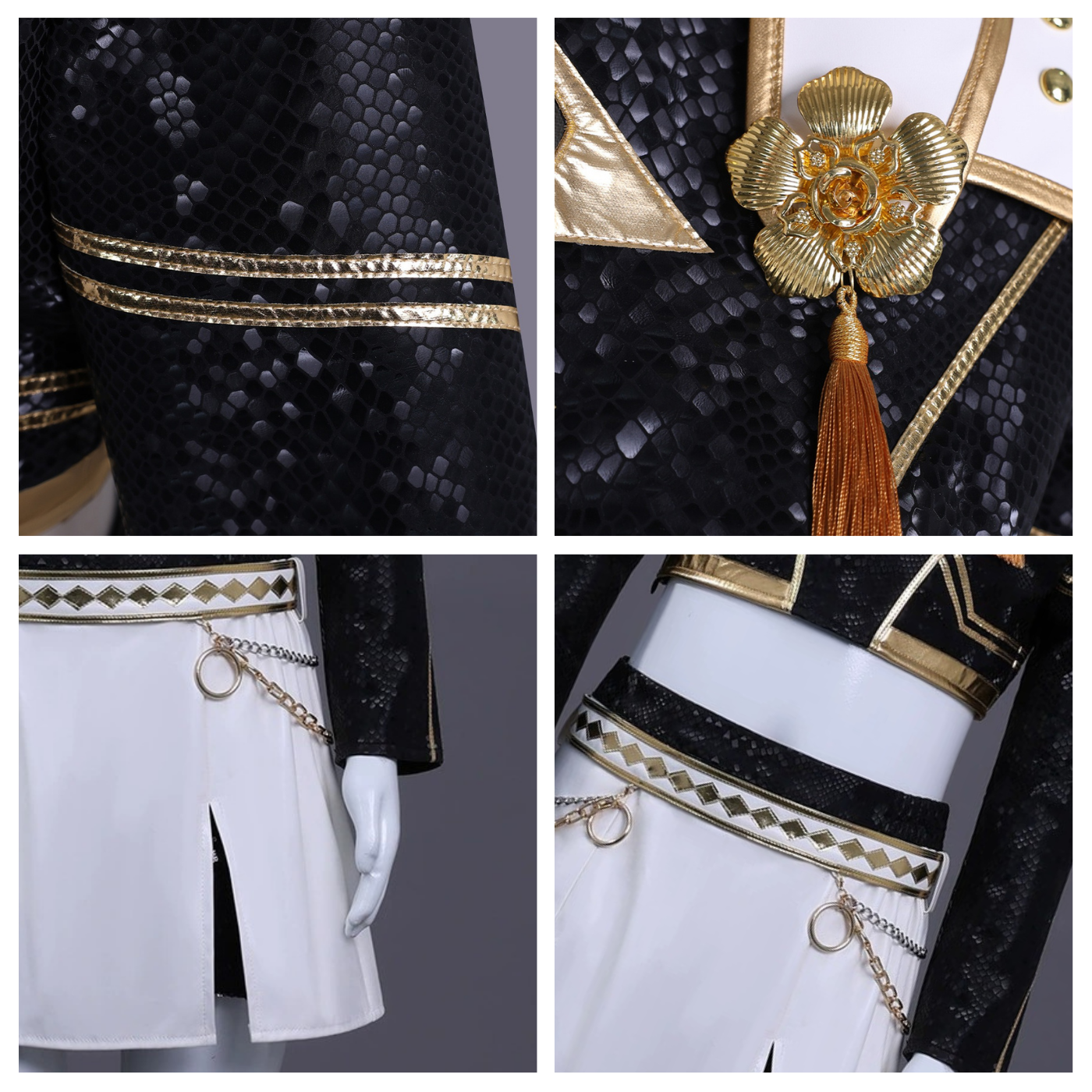 Kids K-Pop Demon Hunters - Zoey's Black & Gold Costume - Lulu's Costume Store