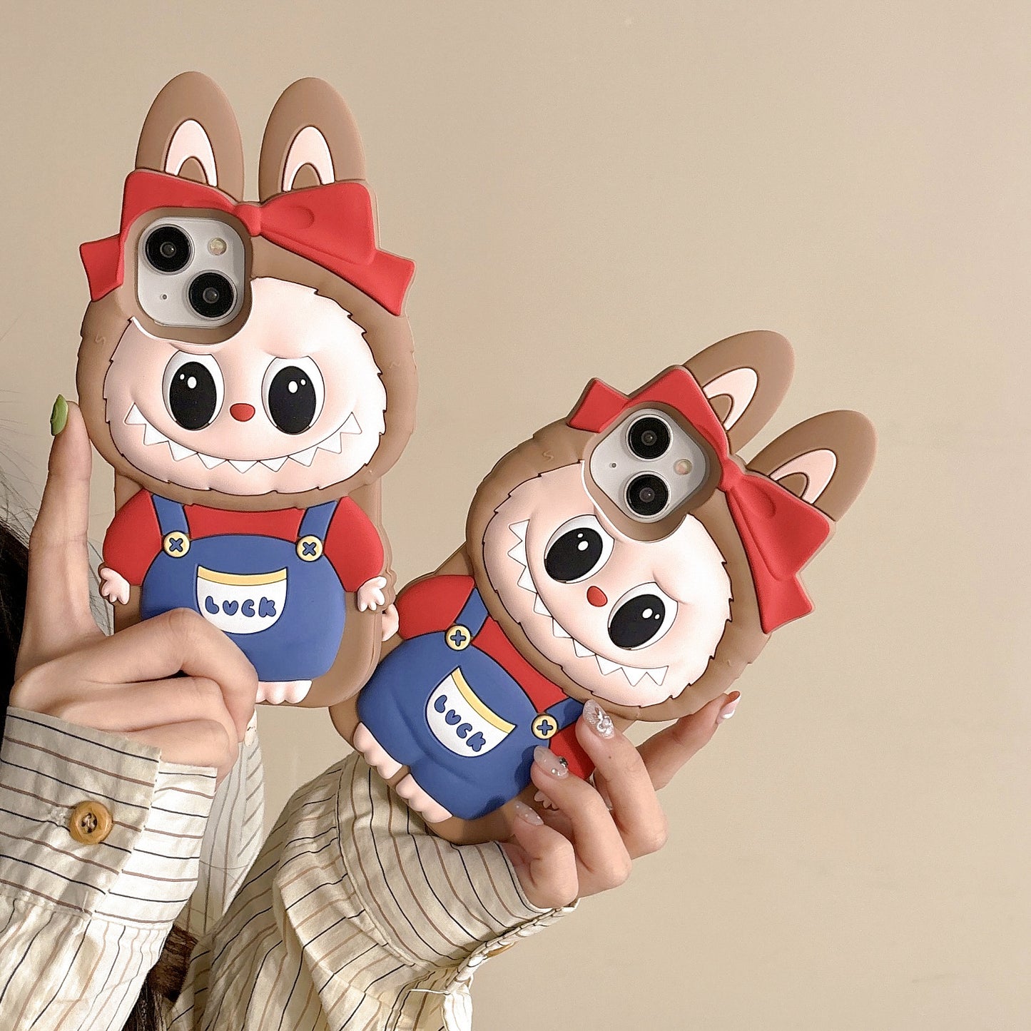Labubu 3D Kawaii iPhone Case | Silicone Cover for iPhone 11/12/13/14/15/16 Models - Lulu's Costume Store