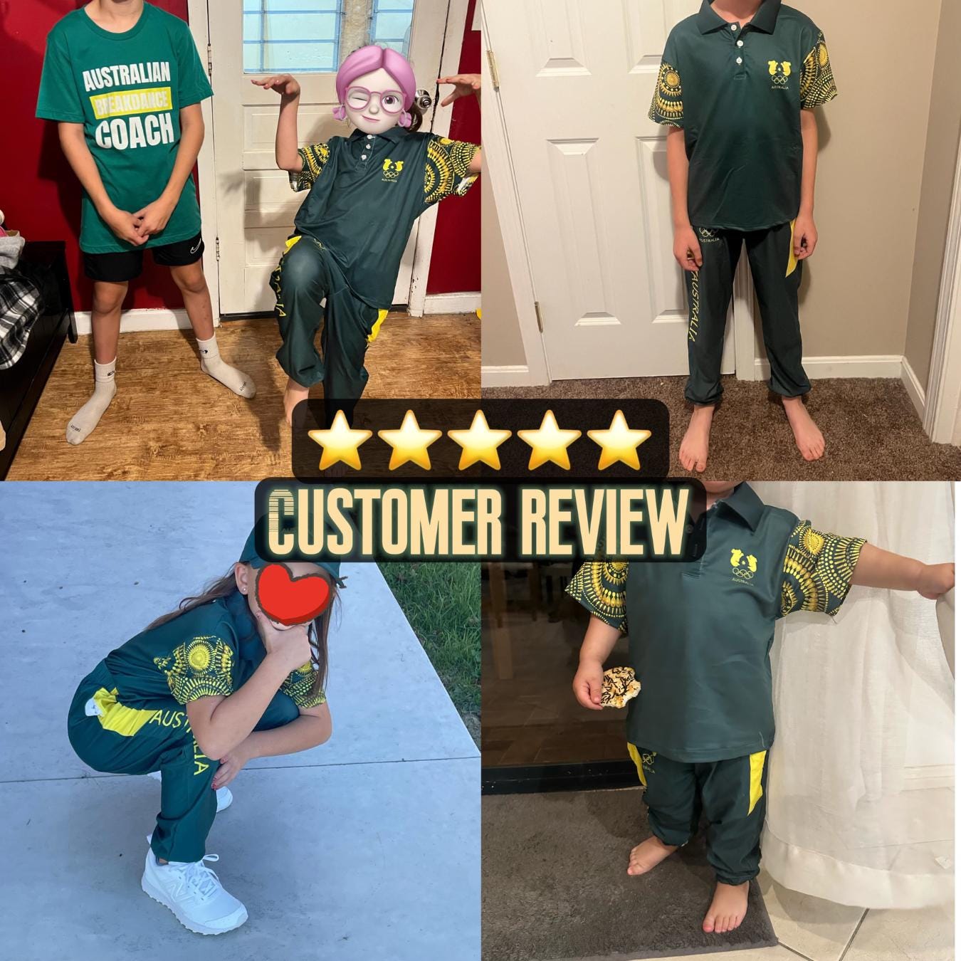 Rachel "Raygun" Gunn Australian Olympic Breakdancing Halloween Costume Includes Novelty Koala Logo KIDS SIZES - Lulu's Costume Store