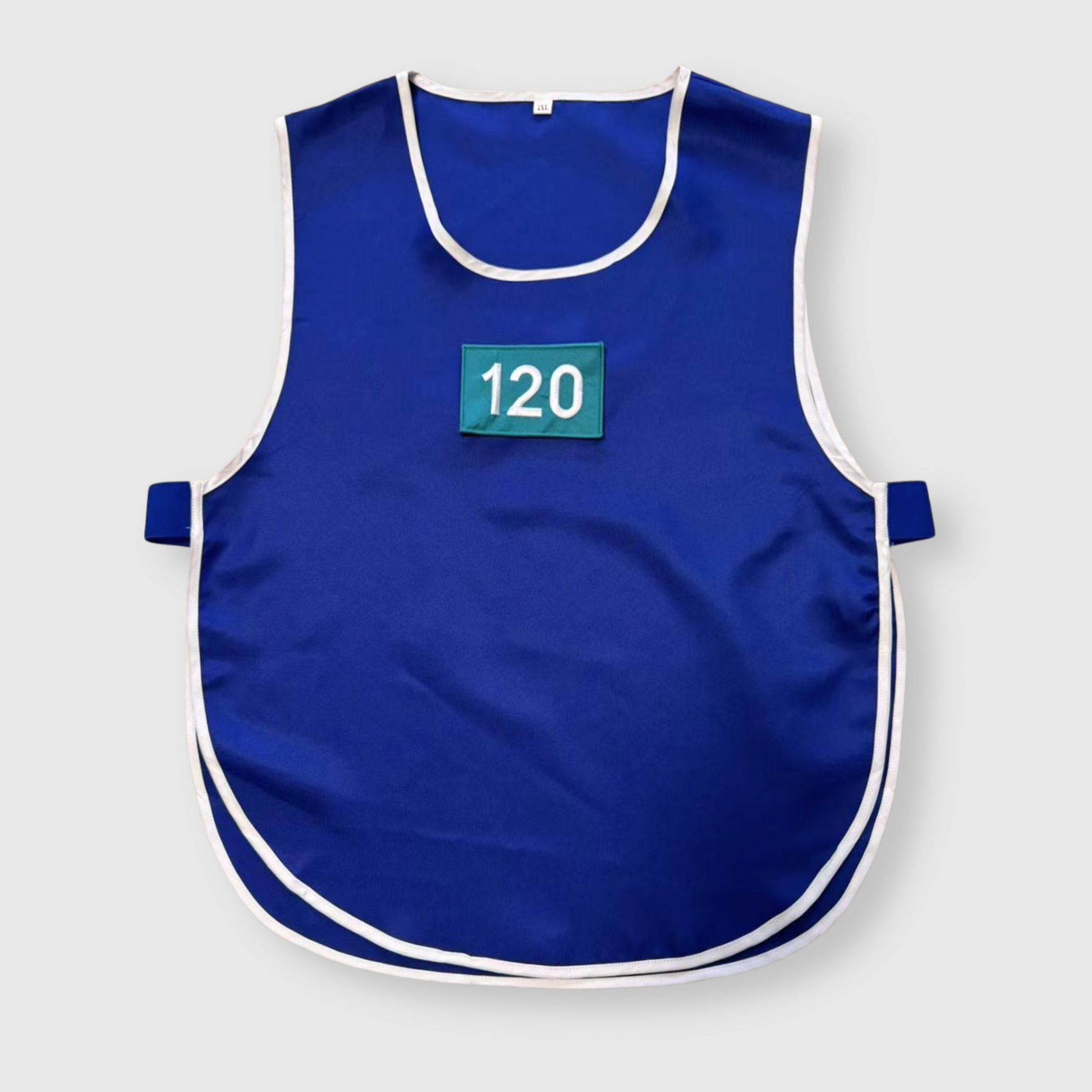 Squid Game Season 3 Numbered Vest – Red & Blue | Unisex Cosplay Costume with Removable Patches - Lulu's Costume Store