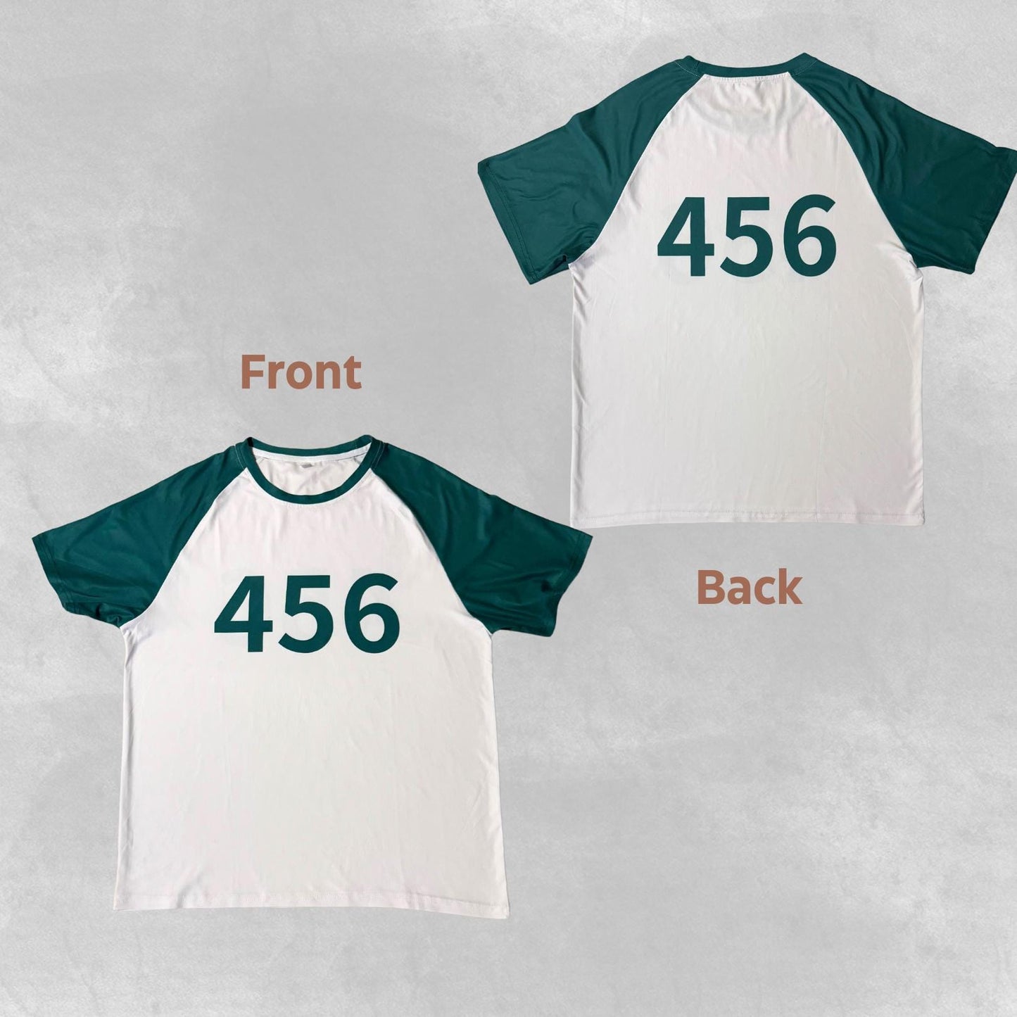 Squid Game Green Player Numbered T-shirt Unisex Cosplay Outfit Daily Wear Halloween Costume Minimalist Number Print Shirt - Lulu's Costume Store