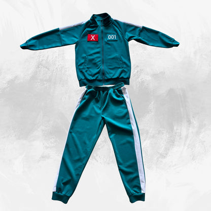 Squid Game Green Tracksuit with Removable Number Patches Unisex Cosplay Outfit with Hook and Loop Design Premium Tracksuit Daily Wear - Lulu's Costume Store