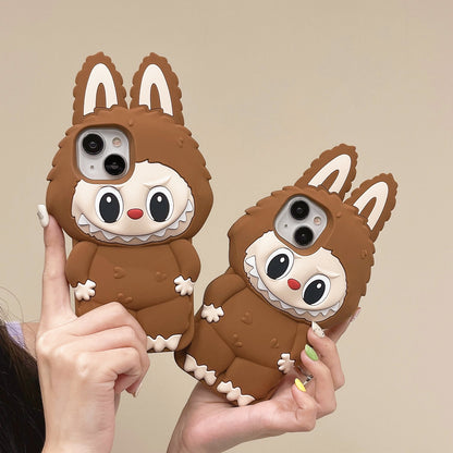 Brown Labubu Silicone Phone Case Customer Photo
