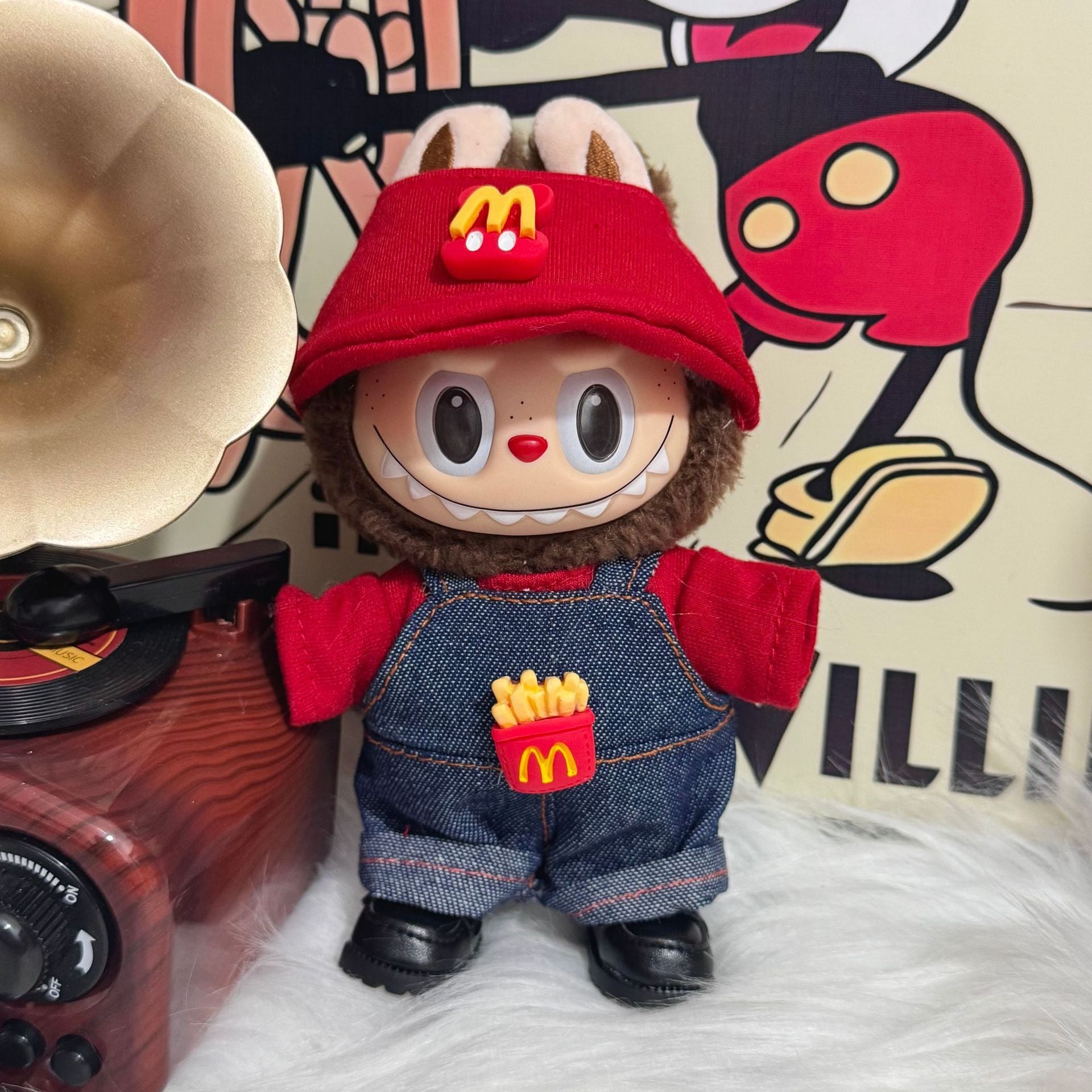 Labubu McDonalds Inspired Outfit Set | Collectible Labubu Accessories | Pop Mart Fashion Doll Clothes (Copy) - Lulu's Costume Store