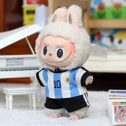 Labubu Messi Football Jersey Costume Standing Kawaii 