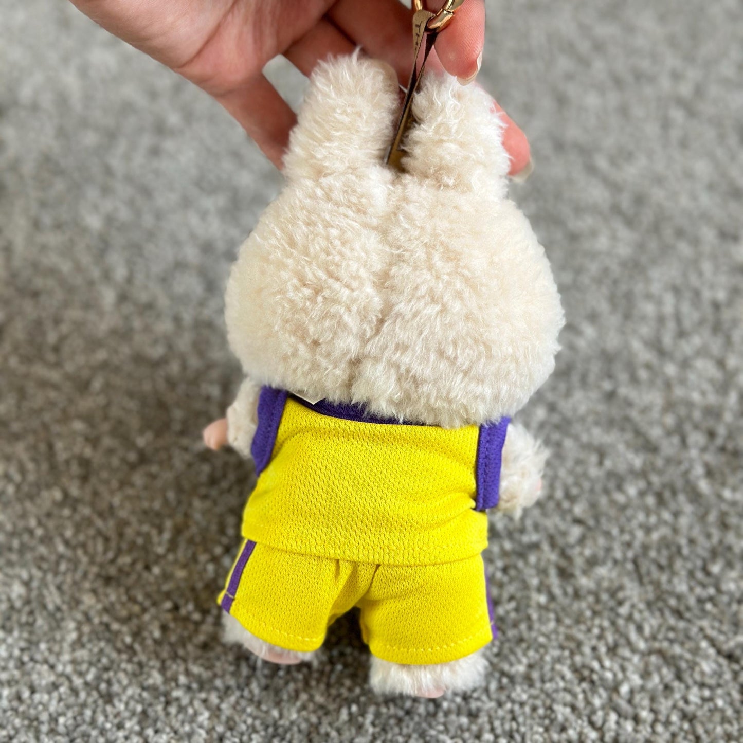 Labubu Yellow and Purple Lakers NBA Jersey Back View Costume