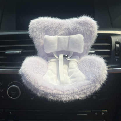 Light Purple Labubu Mini Fur Car Seat Air Vent Mounted Fur Seat. 