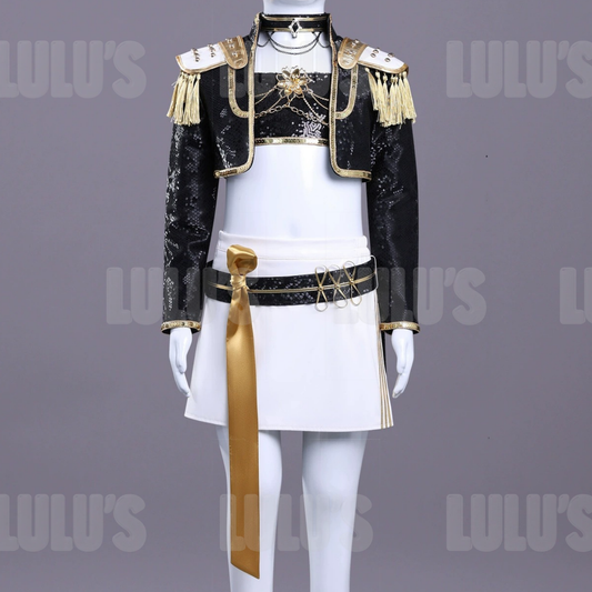 Kids K-Pop Demon Hunters - Mira's Black & Gold Costume - Lulu's Costume Store