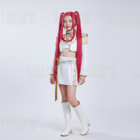 Kids K-Pop Demon Hunters - Mira's White Costume - Lulu's Costume Store