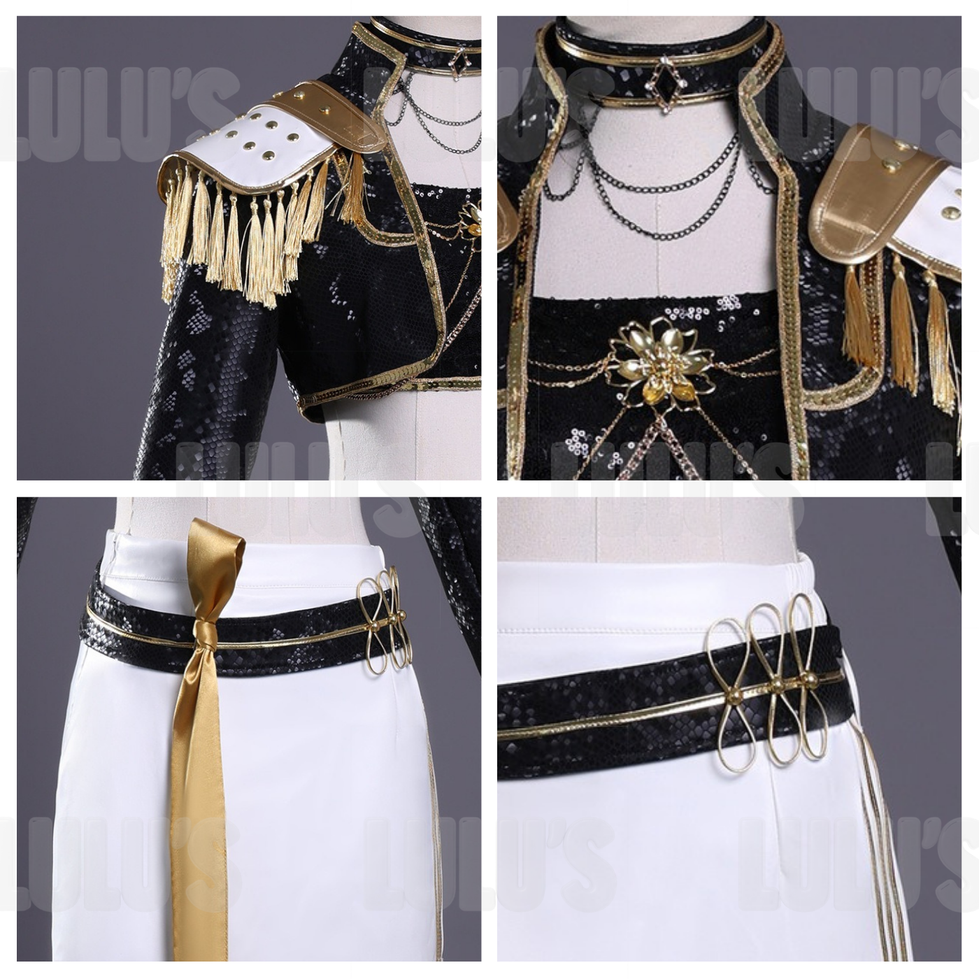 K-Pop Demon Hunters -Mira's Black & Gold Costume - Lulu's Costume Store