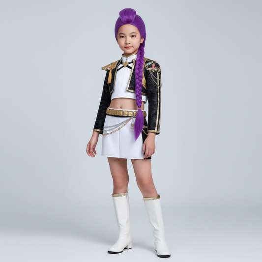 Kids K-Pop Demon Hunters - Rumi's Black & Gold Costume - Lulu's Costume Store
