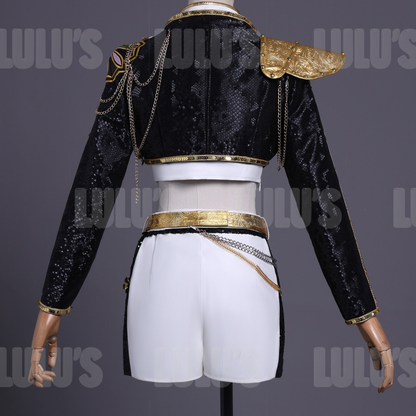 Kids K-Pop Demon Hunters - Rumi's Black & Gold Costume - Lulu's Costume Store
