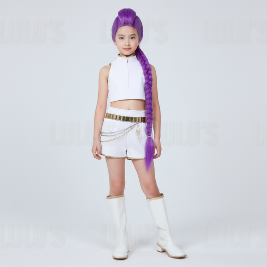Kids K-Pop Demon Hunters - Rumi's White Costume - Lulu's Costume Store