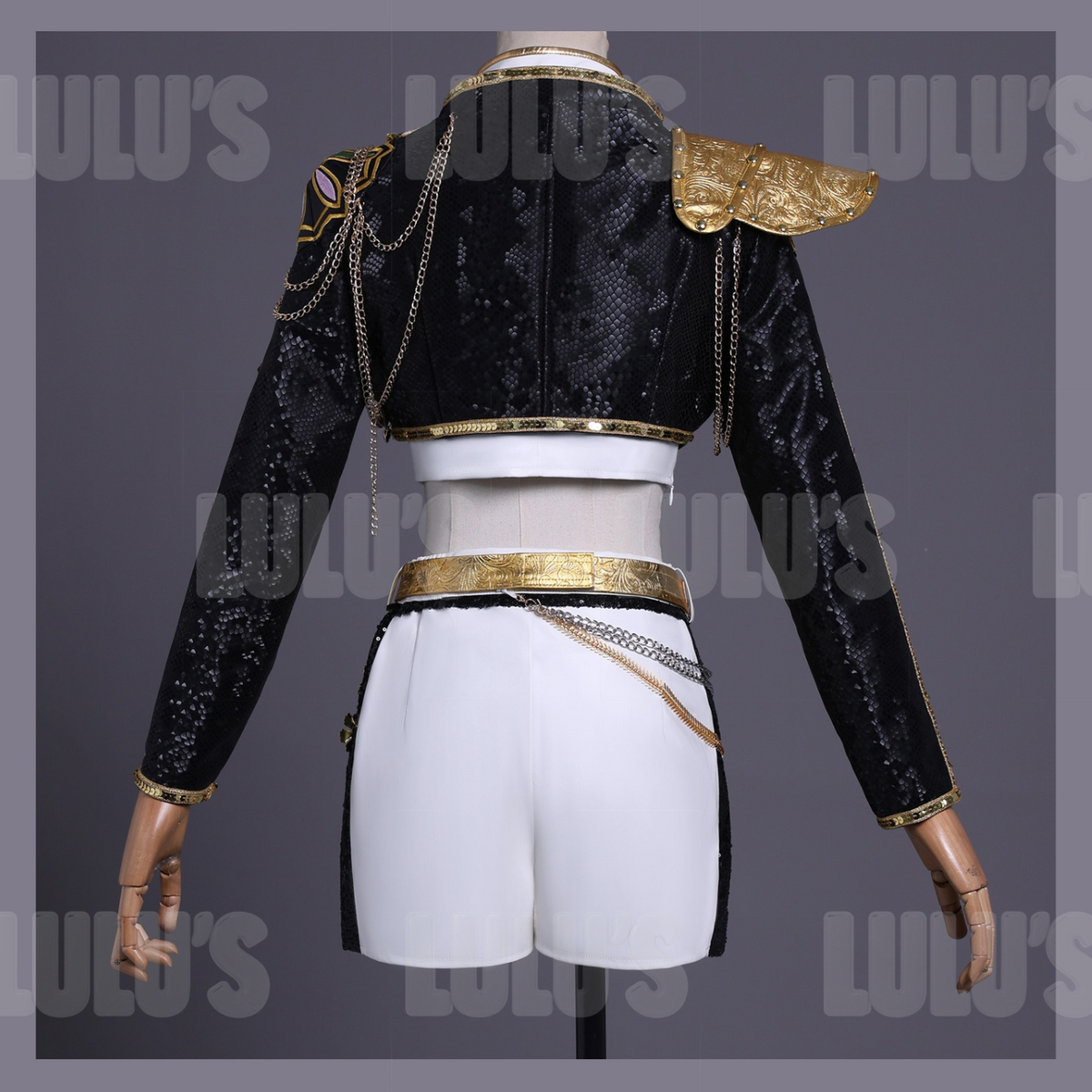 Rumi Black & Gold Cosplay Costume | K-Pop Demon Hunters Golden – Lulu's ...
