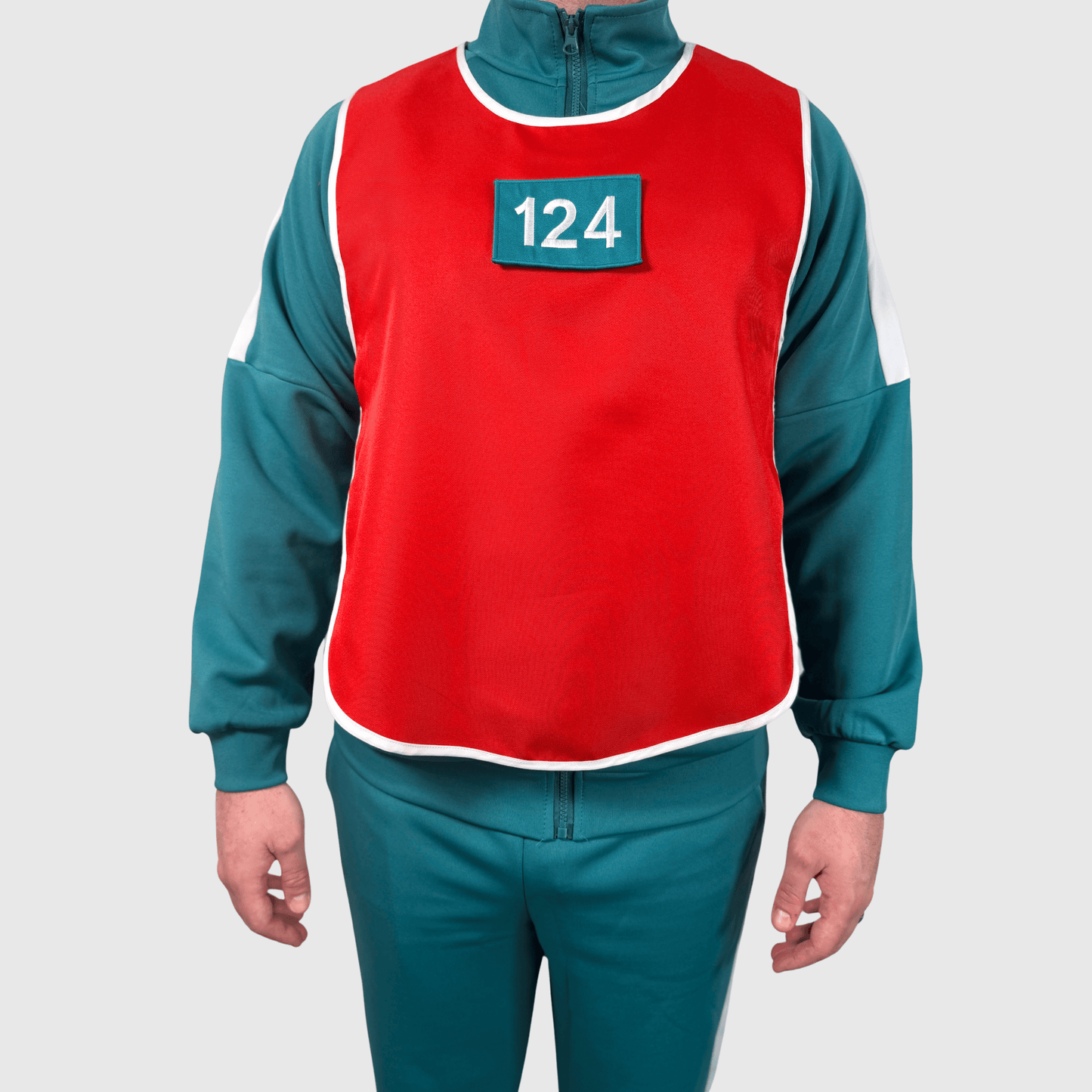 Squid Game Season 3 Numbered Vest – Red & Blue | Unisex Cosplay Costume with Removable Patches - Lulu's Costume Store