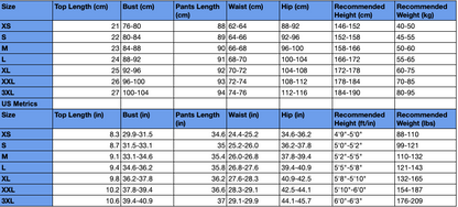 Size Chart for zoe costume from kpop demon hunters