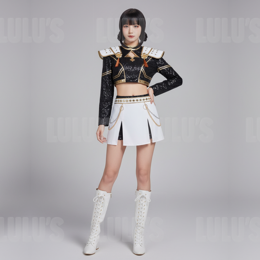 K-Pop Demon Hunters -Zoey's Black & Gold Costume - Lulu's Costume Store
