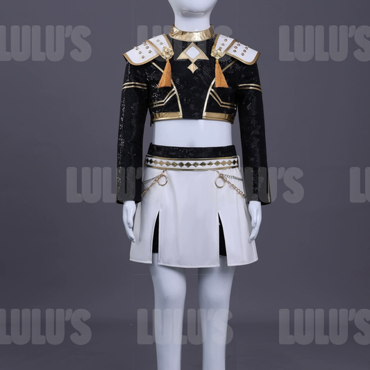 Kids K-Pop Demon Hunters - Zoey's Black & Gold Costume - Lulu's Costume Store