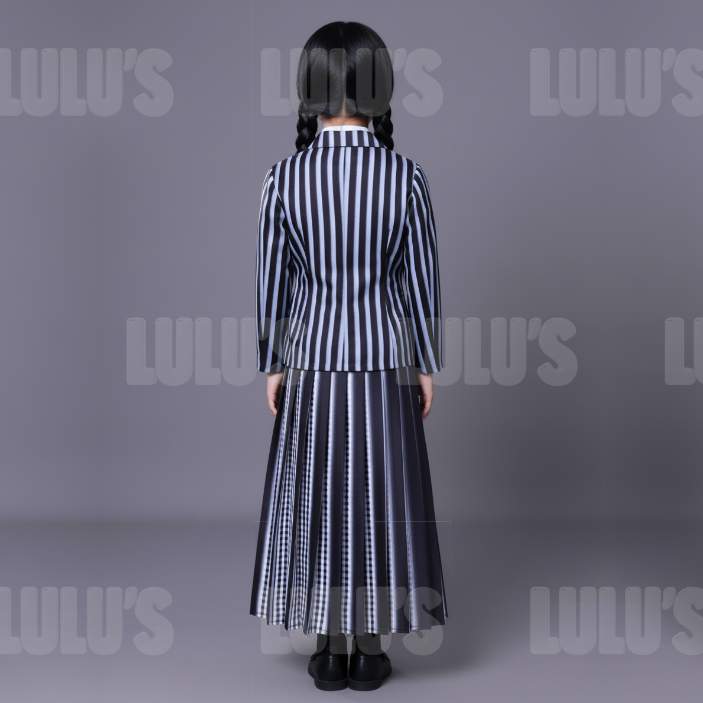 Wednesday | Kids Wednesday Addams School Uniform Costume - Lulu's Costume Store