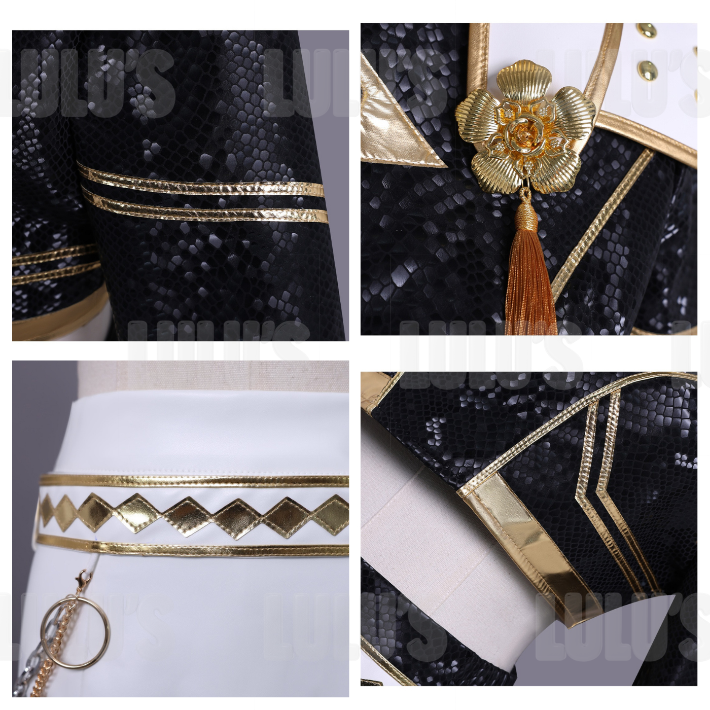 K-Pop Demon Hunters -Zoey's Black & Gold Costume - Lulu's Costume Store