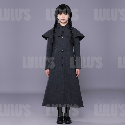 Wednesday | Kids Wednesday Addams Detective Trench Coat - Lulu's Costume Store