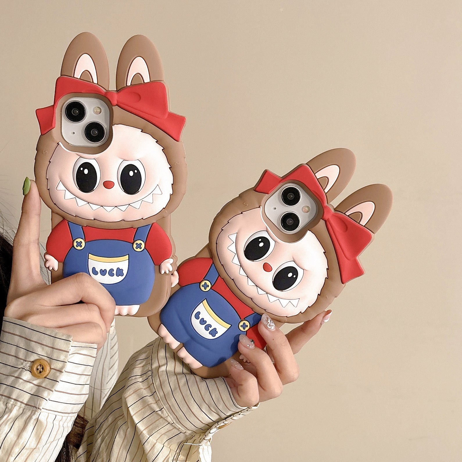 Labubu 3D Kawaii iPhone Case | Silicone Cover for iPhone 11/12/13/14/15/16 Models - Lulu's Costume Store